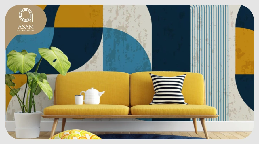 ترکیب آبی و زرد برای رنگ کاغذ دیواری