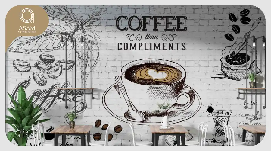 کافی من‌ها بخوانند؛ چطور کاغذ دیواری کافی شاپ را انتخاب کنیم؟