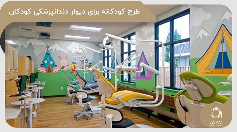 کاغذ دیواری کودکانه برای دندانپزشکی کودکان