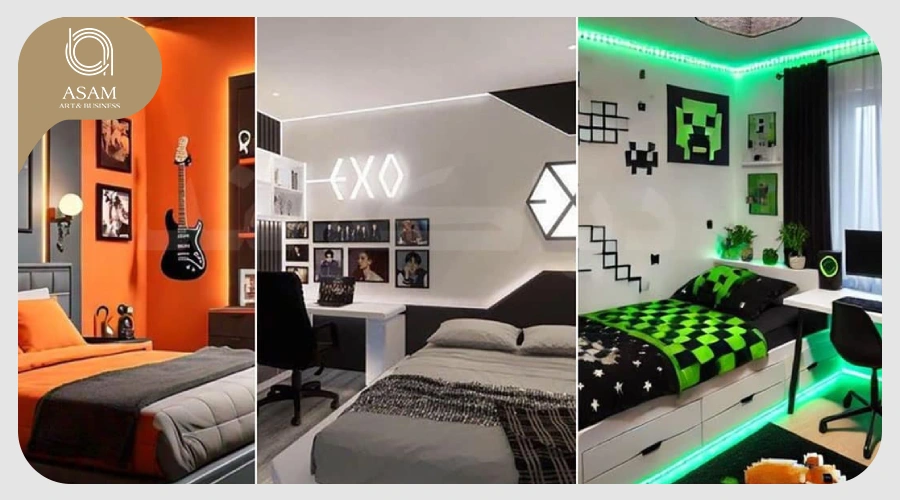 نورپردازی RGB در اتاق خواب پسرانه